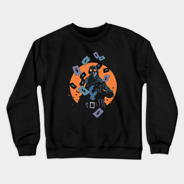 LOBSTER JOHNSON - cards Hellboy bprd Crewneck Sweatshirt by ROBZILLA